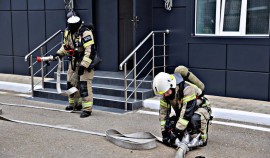 В Управлении Росгвардии по Чеченской Республике прошли пожарно-тактические учения
