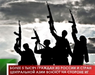 Более  5 тысяч граждан из России и стран Центральной Азии воюют на стороне ИГ