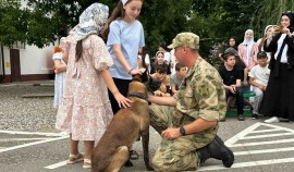 В Чеченской Республике росгвардейцы познакомили детей с профессией защитника Отечества| грозный, чгтрк