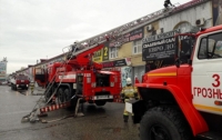 Чеченские пожарные провели учение на территории республиканского торгового центра "Беркат"