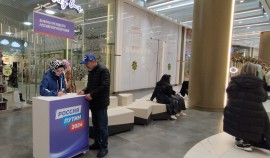 Волонтеры «Единой России» собирают подписи за выдвижение Владимира Путина на выборы Президента