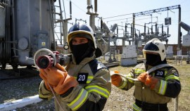 Энергетики АО «Чеченэнерго» и спасатели МЧС провели совместные пожарно-тактические учения