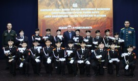 В Грозном состоялась церемония посвящения в кадеты учащихся школы Росгвардии| грозный, чгтрк