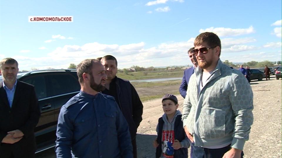 Глава республики Р. Кадыров посетил с инспекцией с. Бердыкель