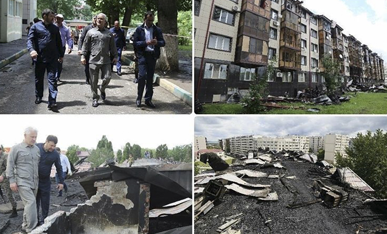 В Грозном восстанавливают дом, пострадавший от пожара в ночь на 31 мая 