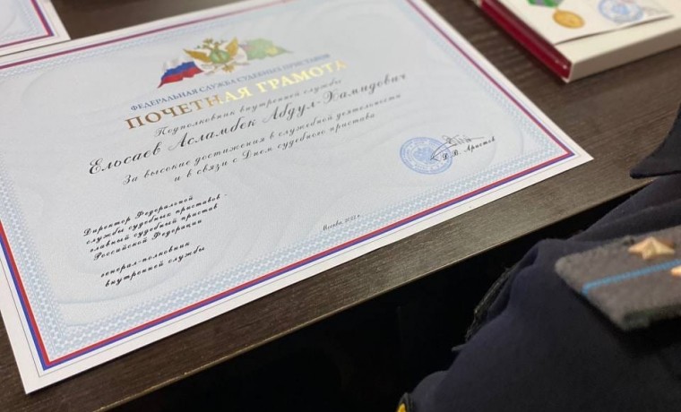 В День судебного пристава судебным приставам вручили ведомственные награды