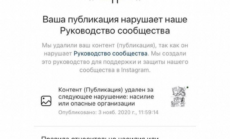Instagram удалил карикатуру чеченской газеты «Вести Республики»