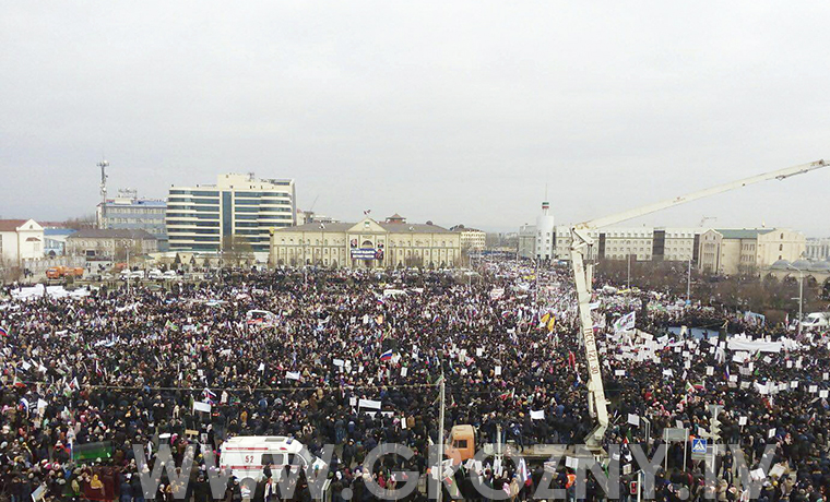 Митинг в Чечне собрал около миллиона человек