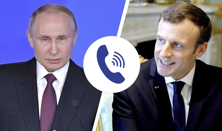 Владимир Путин и Эммануэль Макрон провели телефонные переговоры