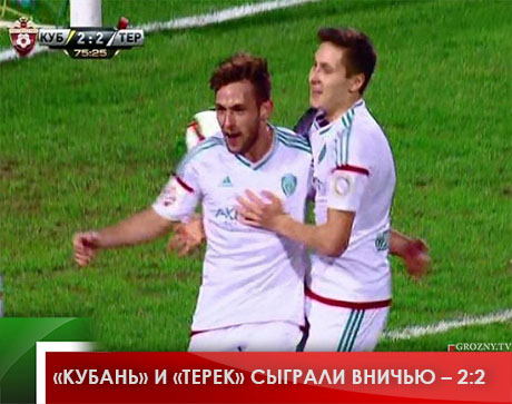 «Кубань» и «Терек» сыграли вничью – 2:2