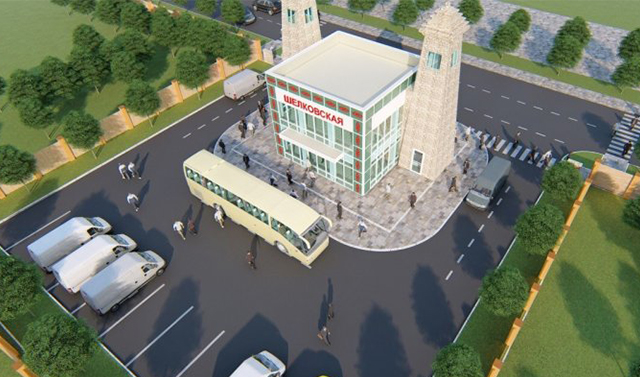 В станице Шелковская продолжается строительство нового здания автостанции 