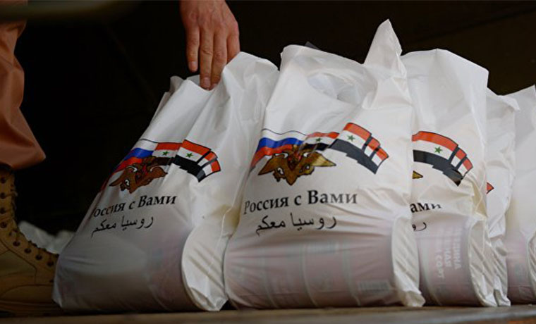Российскими военными доставлено 20 тонн гумпомощи в сирийский район Дейр-эз-Зора