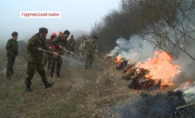 В Чечне прошли учения по предотвращению лесных пожаров