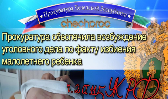Прокуратура Чеченской Республики начала проверку по факту избиения ребенка