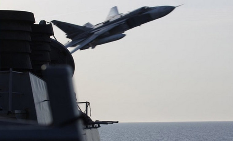 Полеты российских истребителей  над американским эсминцем зафиксированы в Балтийском море