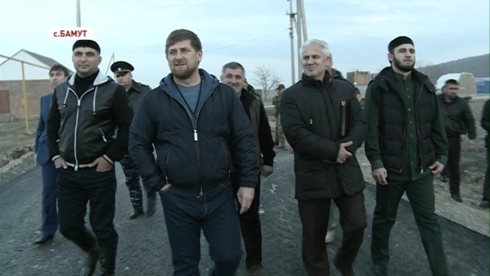 Р.Кадыров  проинспектировал  ход строительных работ в Бамуте