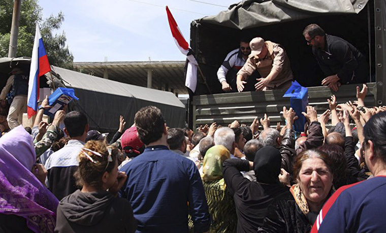 3,7 тонны гумпомощи доставлено российскими военными сирийцам 